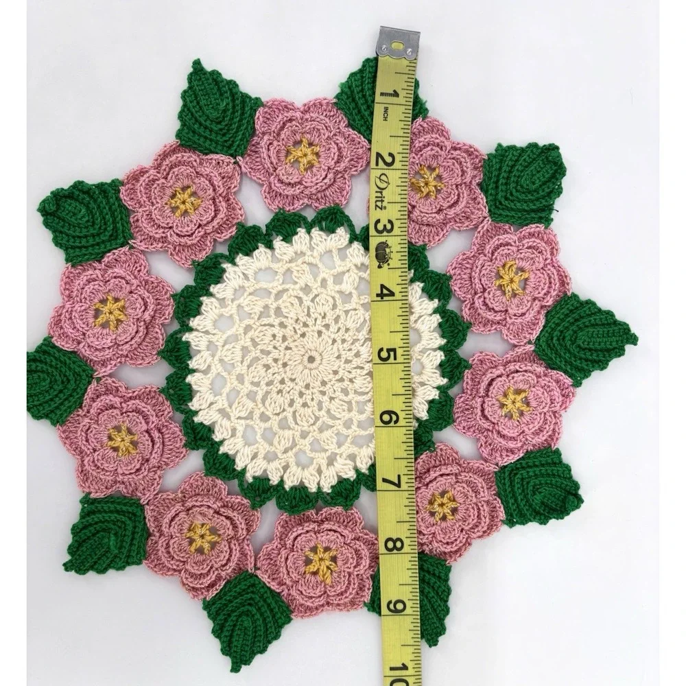 Vintage Handmade Crochet Doily 9.5